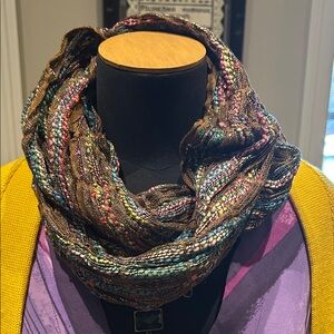 Infinity Scarf like new excellent condition multicolor woven w/ sparkle thread